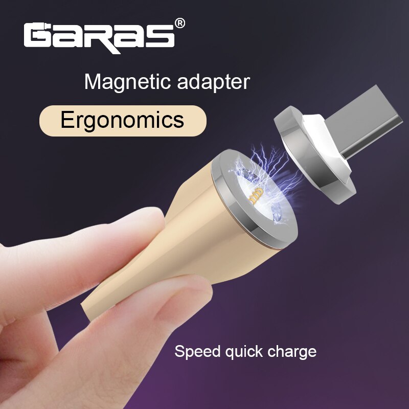 Garas magnetische adapter voor 8- pins/micro/usb type c ondersteuning lader en data magneet adapter