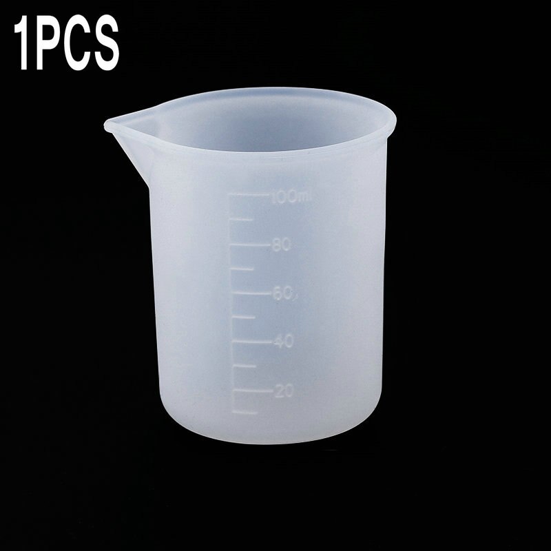 100ML facile da lavare in silicone Tazza di Misurazione Laureato Bicchiere Resina Epossidica Colla Strumenti di Strumenti di Cottura di Cottura Della Cucina Strumenti di Misura: 1pezzi