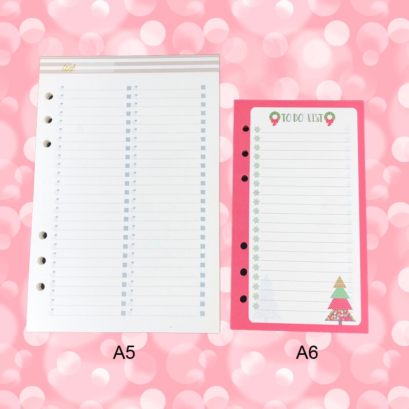 Lovedoki diario recambio A6A5 semanal mensual papel de relleno de planificador para Filofax Dokibook carpeta cuaderno de papelería escolar