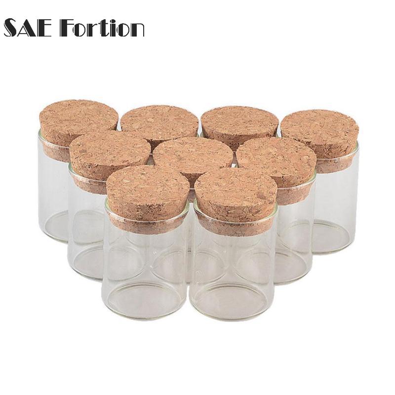 1 Pc Mini Glazen Fles Flesjes Tiny Clear Mini Glazen Flessen Met Kurken Stopper Diy Handgemaakte Wishing Fles Voor Decor MNP4941