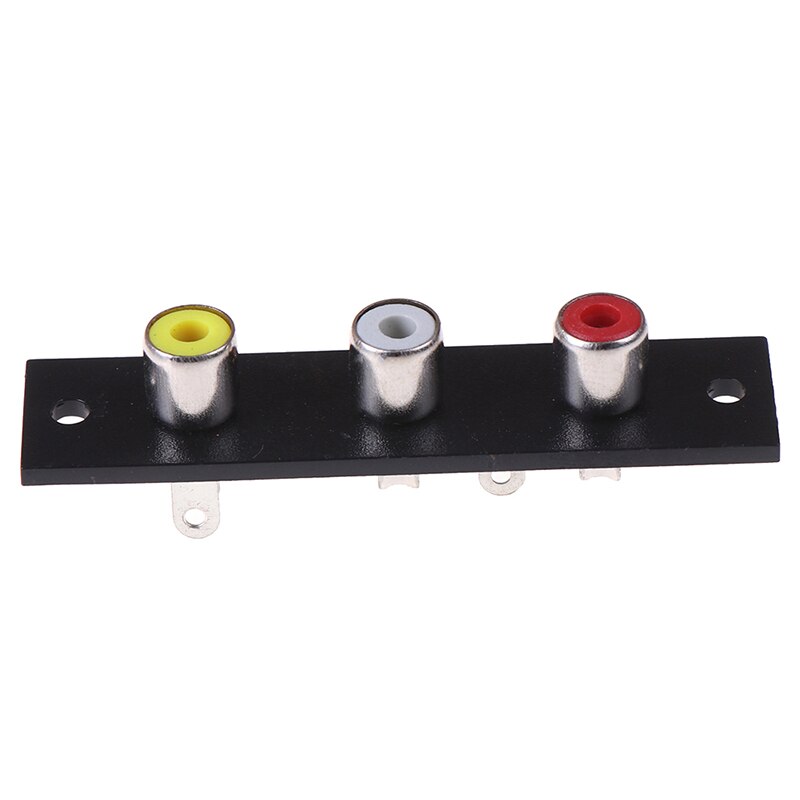 6.6X1.6Cm 3 Way Rca Terminal Wall Panel Plate Input Phono Chassis Socket Audio Adapter