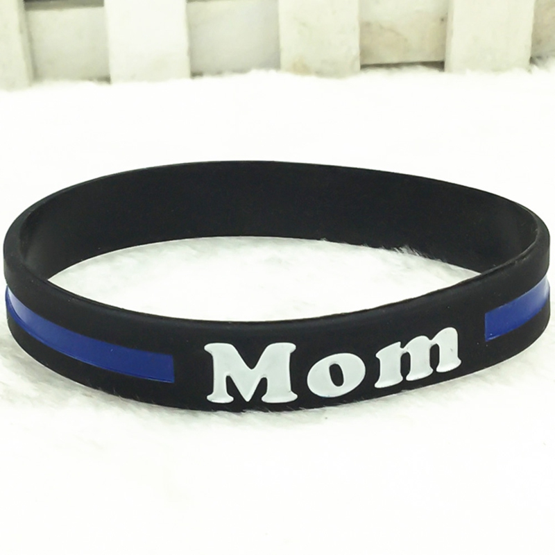 1pc Papà Mamma Figlia Figlio Fratello Marito Sottile Linea Blu Braccialetti Del Wristband Del Silicone Agenti di Polizia di Pattuglia Consapevolezza di Sostegno