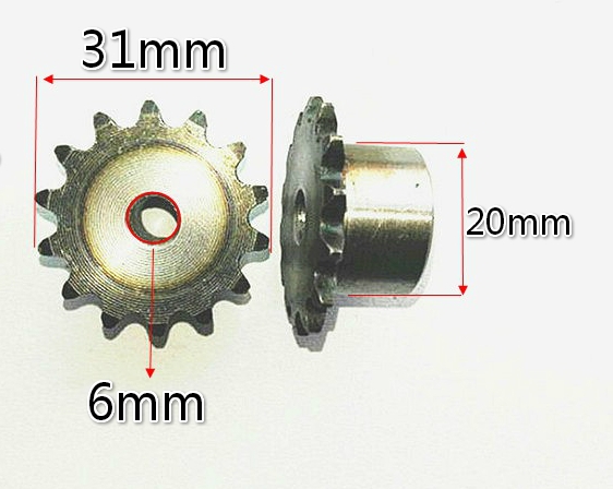 Brugerdefinerede kædehjul industrielle rullekædehjul til kæder  ,04c-1,6.35mm pitch , 31mm diameter ,14 tænder gear