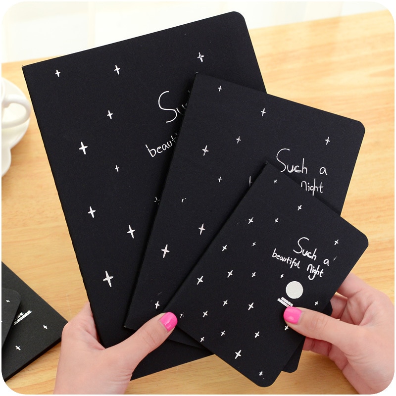 Kawaii Cute Notebook Diary Black Paper Notepad Sketch Graffiti Notebook For Drawing Painting Office School Stationery