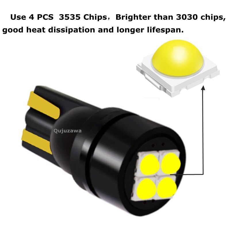 2Pcs T10 W5W WY5W Super Heldere 3535 Led Lamp Auto Parking Light Auto Wedge Tail Side Bulb interieur Reading Dome Lamp