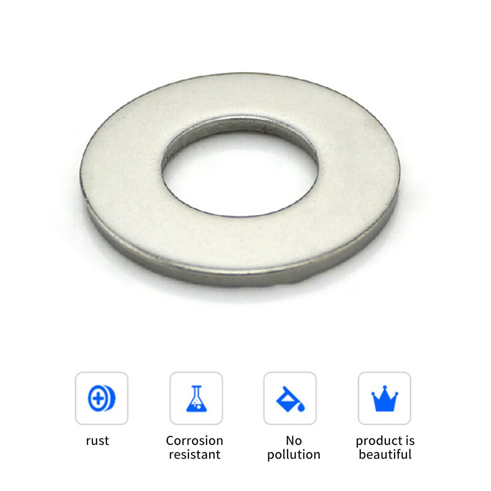 Pcs Stainless Steel Round Circle Flat Washers S Vicedeal