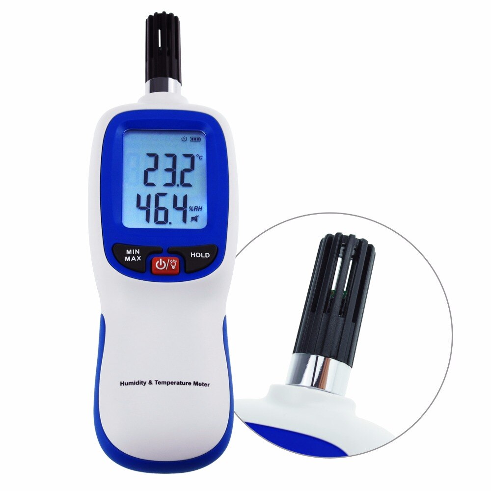Wet-bulb Temperature range -20~70degC Digital Humidity &amp; Temperature Meter Hygrometer Psychrometer Min/Max Hold, LCD Backlight
