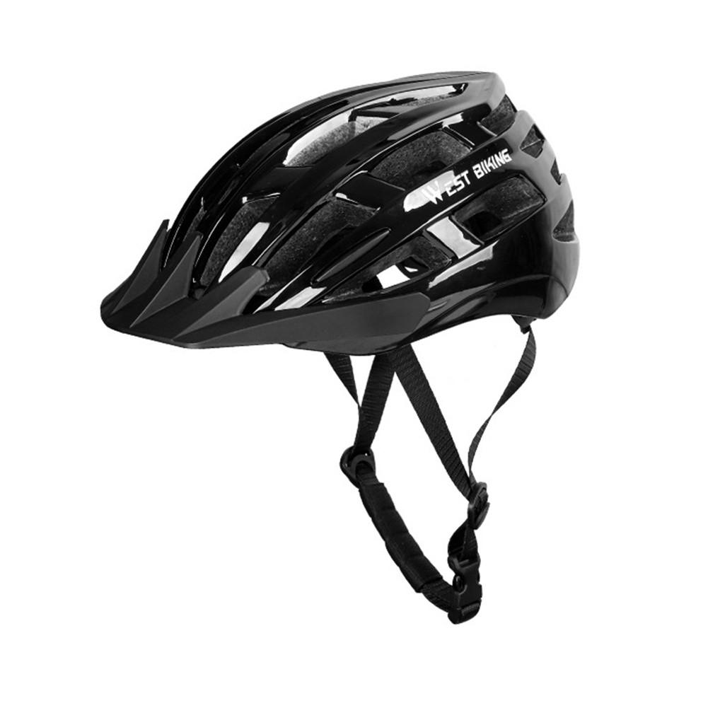Bike Helmet Breathable Detachable Brim Removable Lining Head Protection Safety Helmet for Road Cycling Mountain Biking: Black