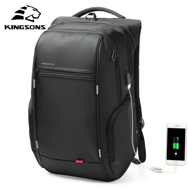 Kingsons Functionele Rugzak Mannen Laptop 13.3 15.6 17.3 Inch Anti-Diefstal Reizen Rugzakken Waterdichte Schooltassen Casual Daypacks