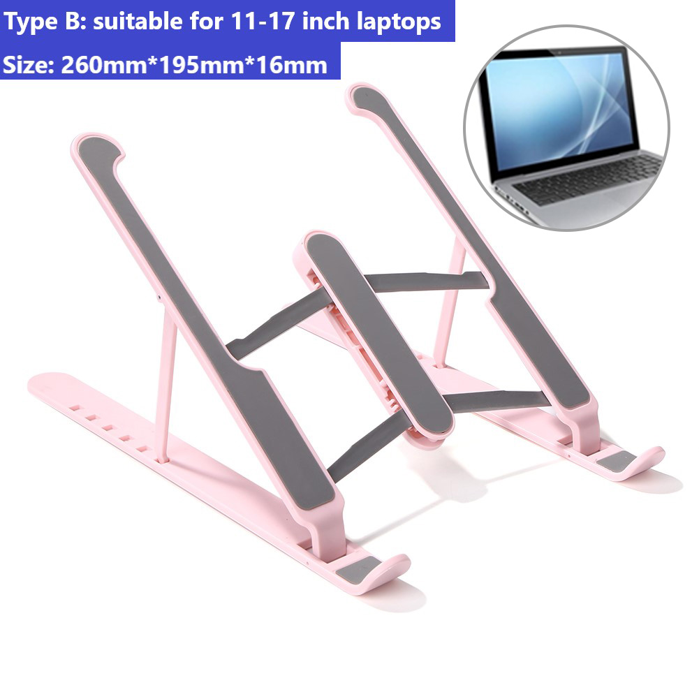 SYXLS Opvouwbare Laptopstandaard - Verstelbaar, Draagbaar En Koelend - Past Op Laptops Van 10 Tot 15,6 Inch - Roze