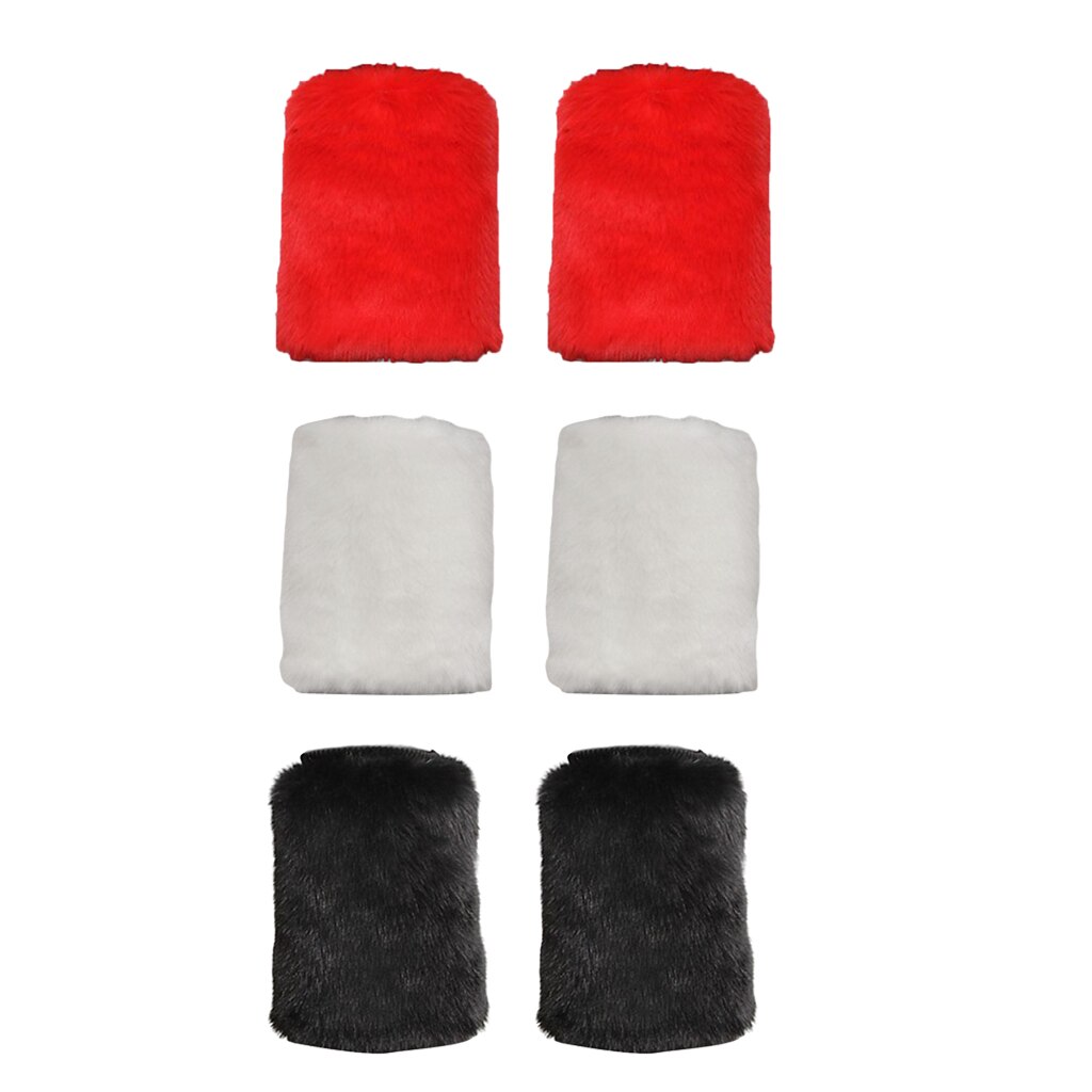 Dames solide fausse fourrure jambière bottes d'hiver chaussures manchette manches Topper