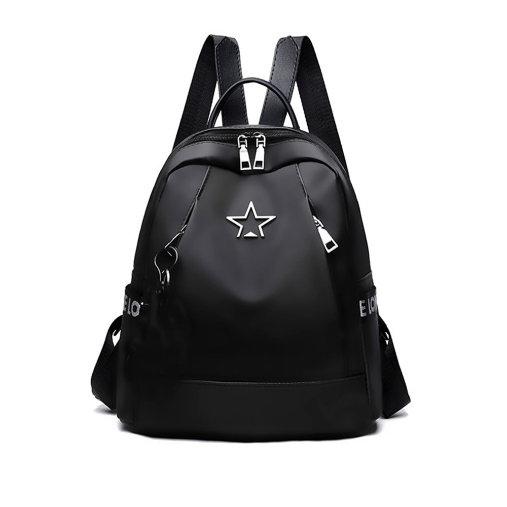 Mochila negra de gran capacidad para mujer, bolso de hombro femenino, mochila blanda Oxford para mochila de adolescente, de viaje, nueva