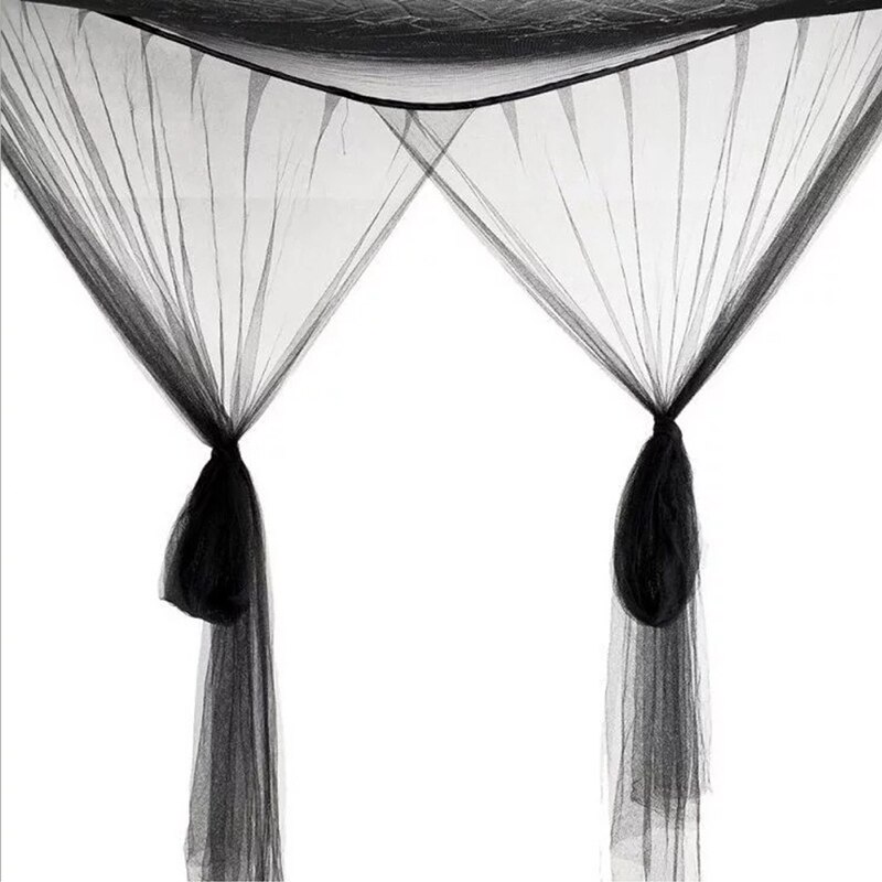 Łóżko siatki moskitiera baldachim 4-w rogu moskitiera baldachim dla królowej/łóżko typu król-rozmiar Moustiquaire biały czarny kolor beżowy