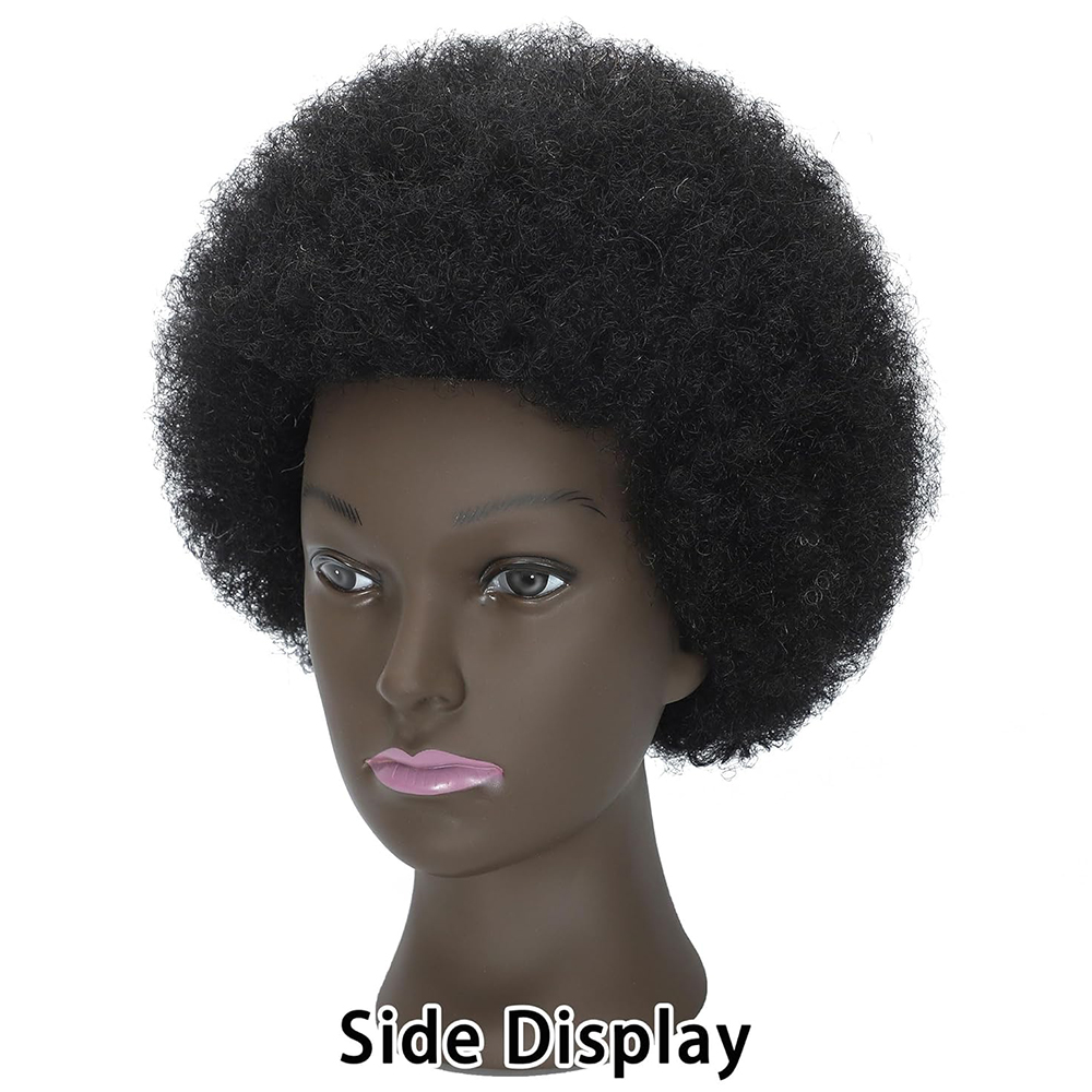 8 Inches Afro Mannequin Head Hair Traininghead Styling Head Braid Hair Dolls Head for Practicing Cornrows and Braids