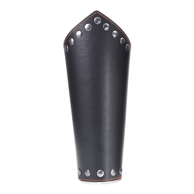 1pc mænd armvarmere i imiteret læder snørehandske armbånd bred bøjle beskyttende arm pansermanchet krydssnor steampunk cosplay: Sort