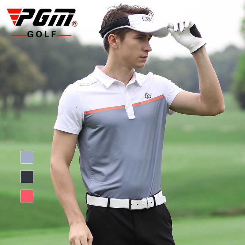 PGM D'été Nouvelle golf vêtements manches courtes homme t-shirts hauts Séchage rapide Et doux respirant Hommes Bouton Col Chemise de Golf