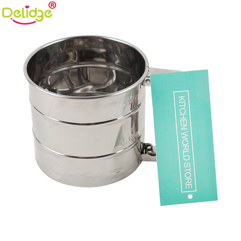 Delidge 1 pc mesh bloemzeef roestvrijstalen bekervormige bloemzeef maaswijdte bloemzeef mechanische bakpoedersuikerstrooier