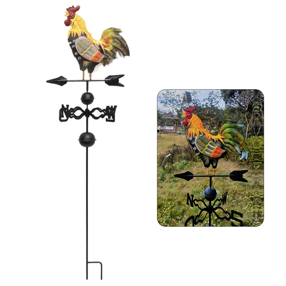 Kolorowy zestaw kierunkowskazów wiatru kogut zewnętrzny wspornik metalowy wiatrowskaz żelazny kogut projekt wystrój rzemioślniczy retro wystrój ogrodu