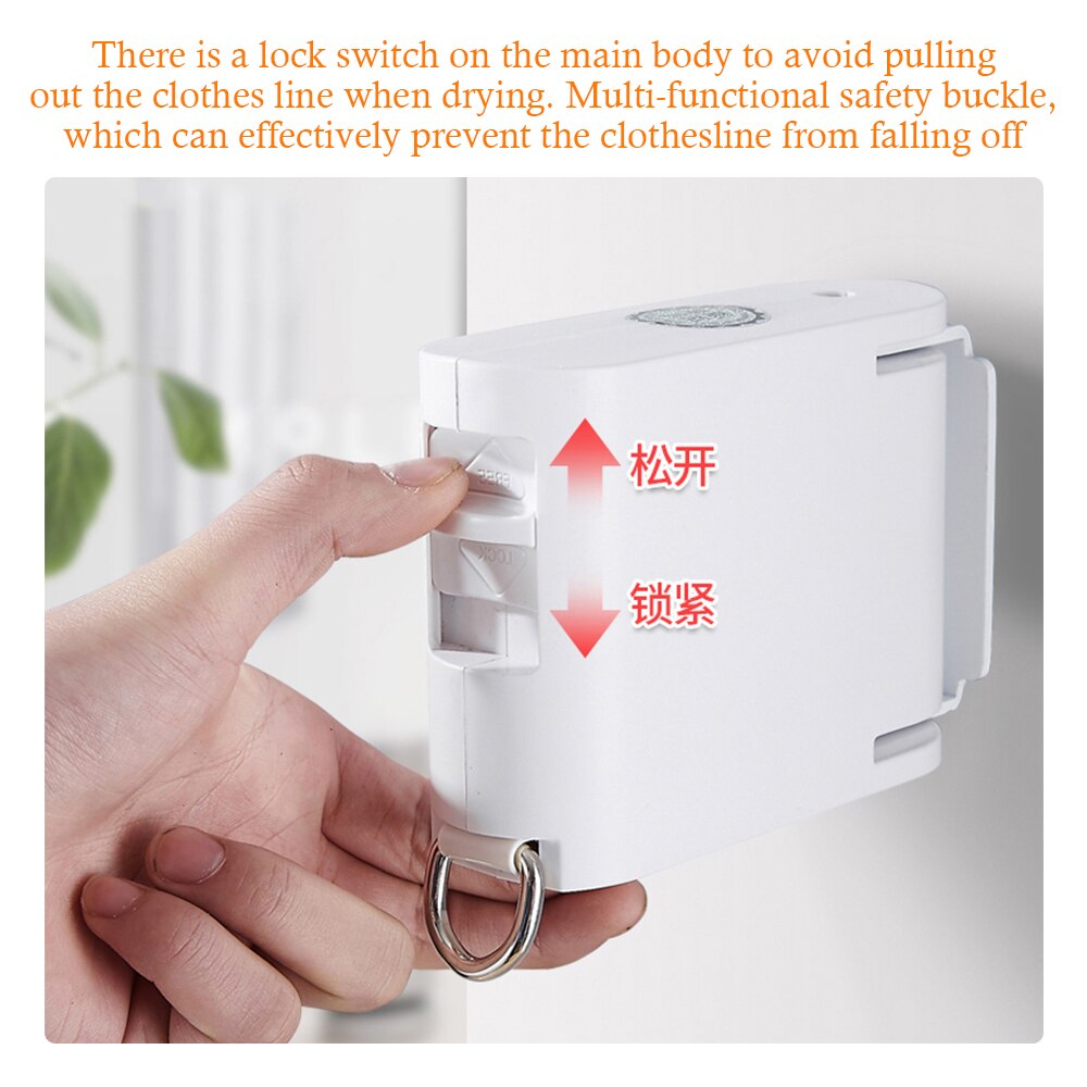 Retractable Washing Line Clothesline With Hanger Hole Multifunction Rotatable Rope Drying Rack Balcony Clothes Line Indoor 1pc