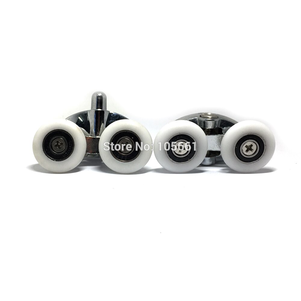 Set of 4 Oval Metal alloy double wheel Shower door rollers 23mm