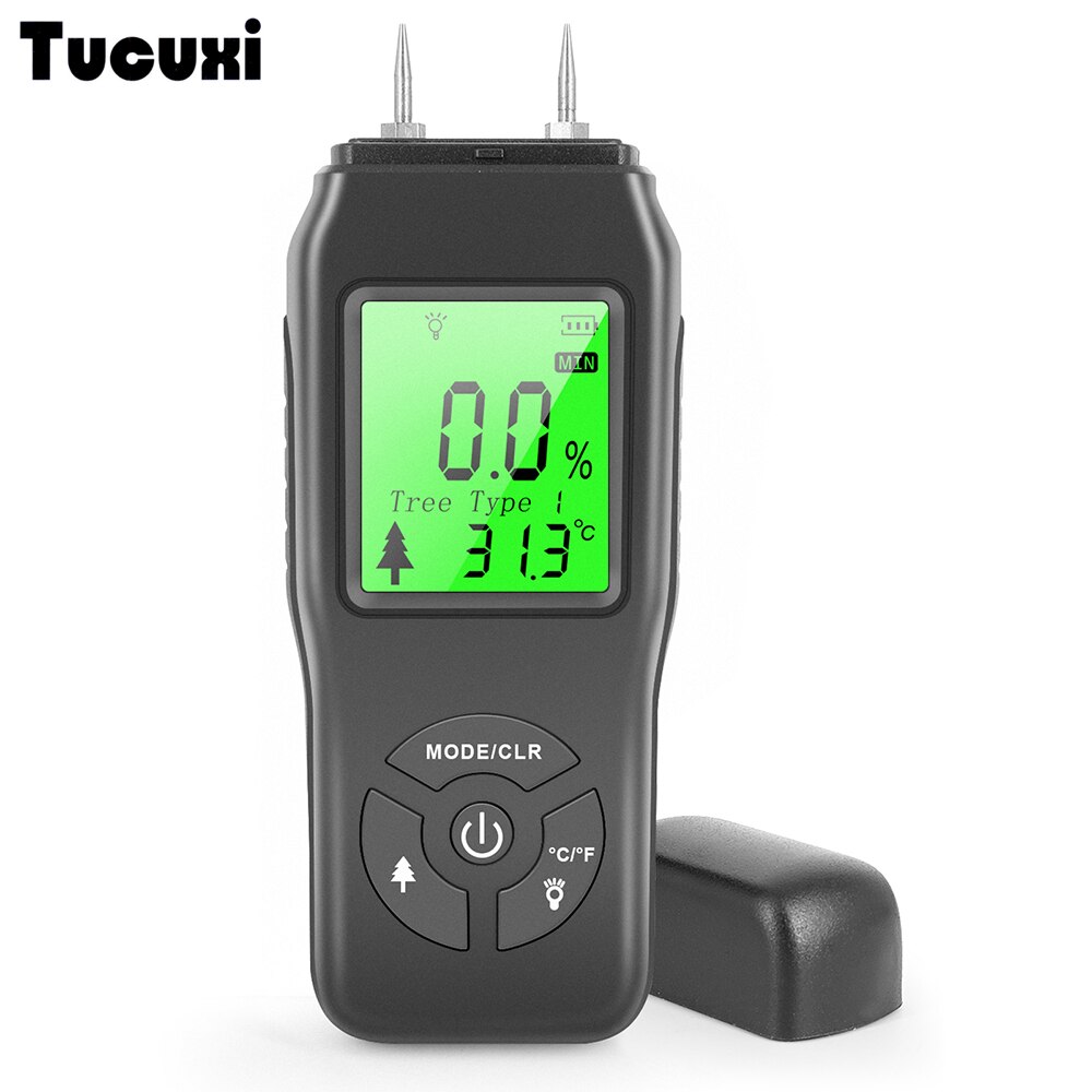 Wood Moisture Meter Digital Timber Hygrometer Portable Timber Damp Detector Tool LCD Display Wood Humidity Tester