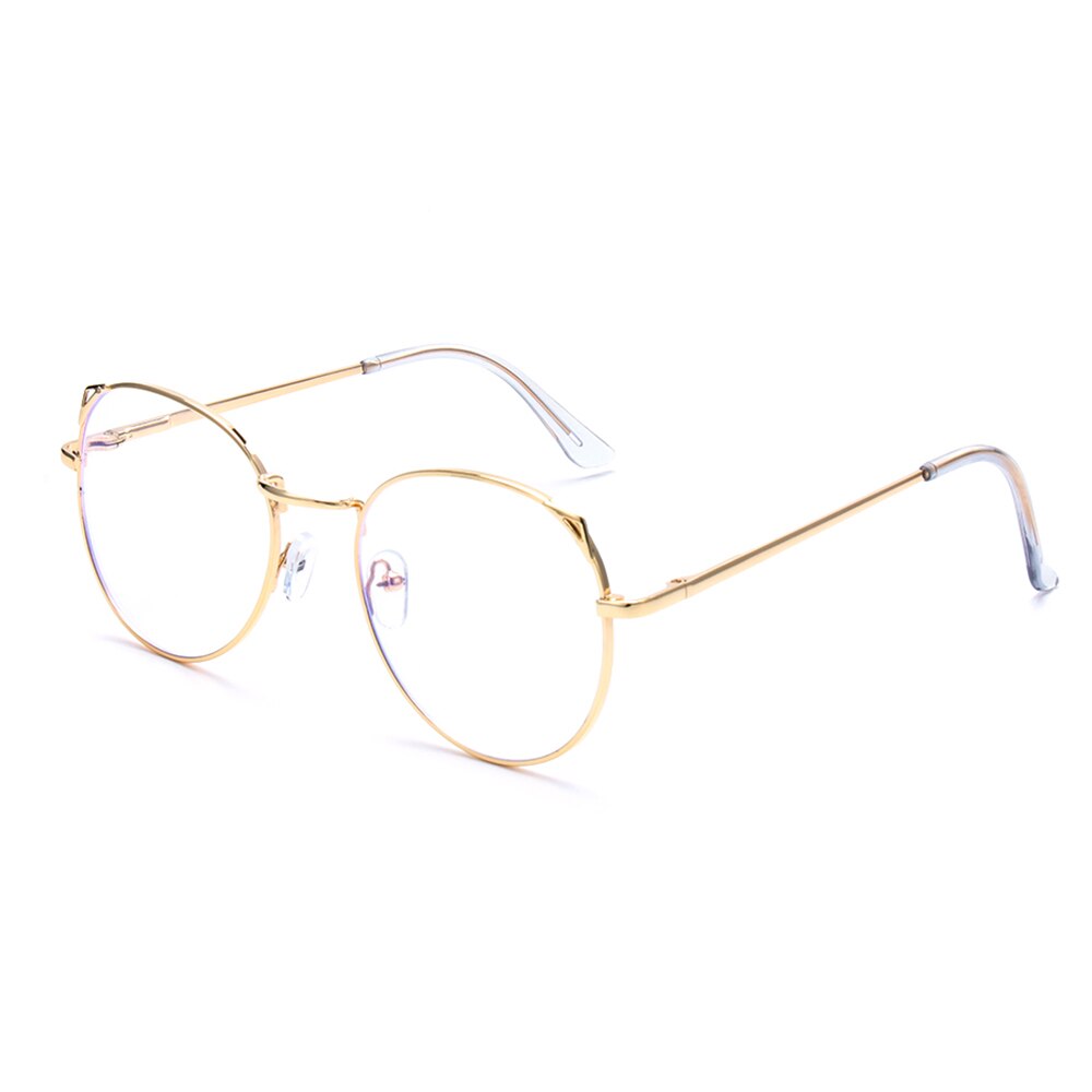 1pc nærsynethed optiske linse briller kvinder trendy metal rammer briller mænd klassiske klare linser vision pleje briller: Type 4- j