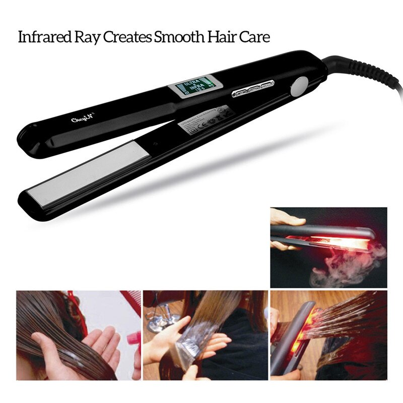 Fer à lisser à infrarouge, fer à lisser endommagé, affichage LCD, outil de soins et de coiffure