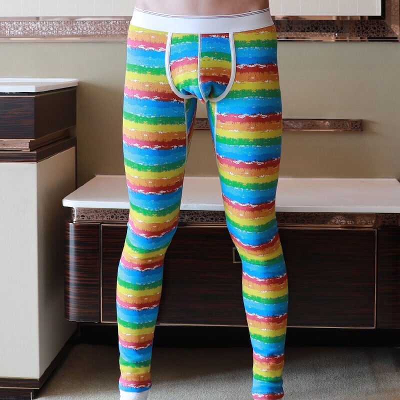 Soutong Winter Warm Men Long Johns Thermal Underwear Bottoms Printed Soft Cotton Thermo Thick Plus Velet Man Thermo Pants: D / M
