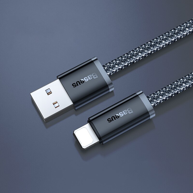 Baseus Usb Kabel Voor Iphone 13 12 11 Pro Max X Xs Xr 8 7 2.4A Snel Opladen Telefoon Data draad Koord Voor Ipad Usb Lader Kabel: Dark Blue / 1m