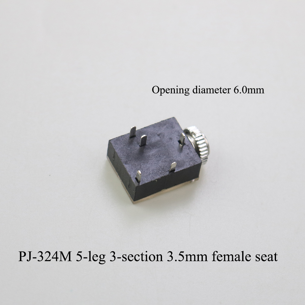 PJ-serie 3,5 mm stereo vrouwelijke aansluiting met schroef 3,5 audio hoofdtelefoonaansluiting 3P verticale dubbelkanaalsconnector 392 399 3640: green