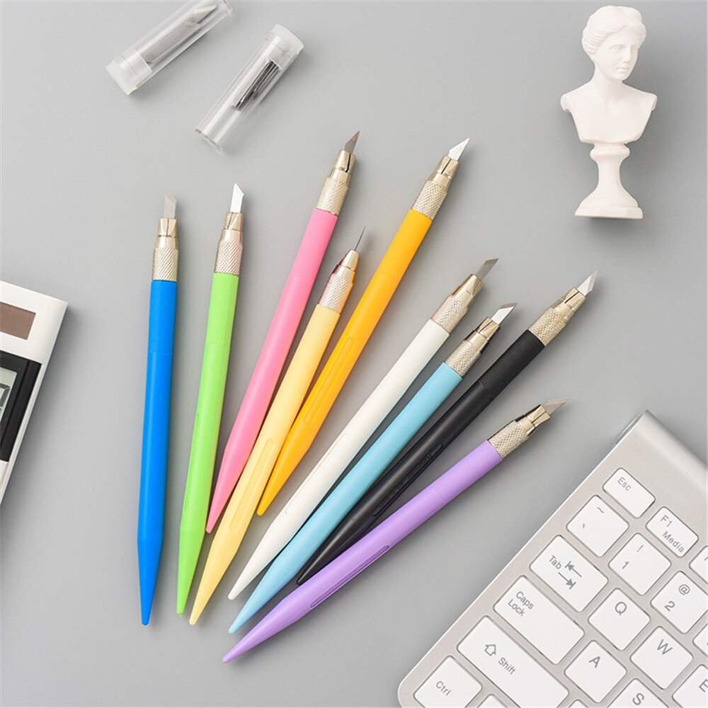 12pcs Blades Carving Utility Knife Set Art Tools Sticker Paper Cutting Tool Craft Art Paper Cutter Washi Tape School Supplies