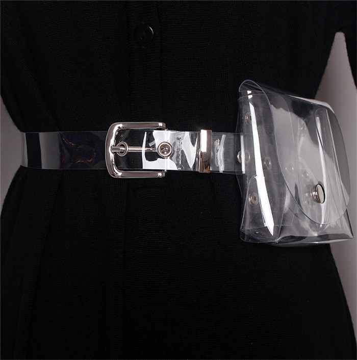 Mihaivina damen-bauchtaschen, lässige damen-pvc-gürteltaschen, lila gürteltaschen, Mini-bauchtaschen für mädchen , kleider, 7 #39: transparent