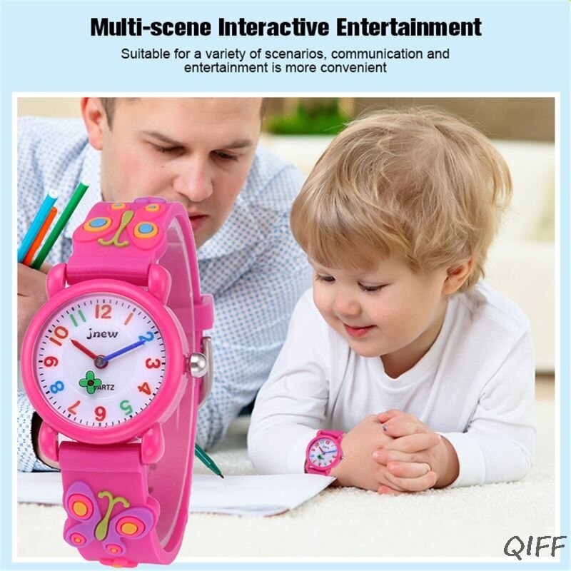 Kid 3D Butterfly Silicone Waterproof Watch For Girl Children Watches