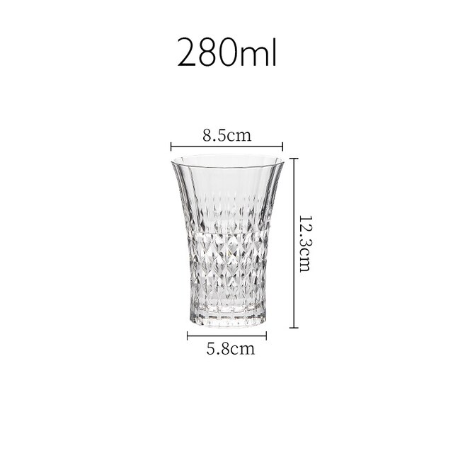 Copa de cristal tallada de estilo europeo, copas de vino de lujo con diamantes, para Bar, , hogar, Hotel: D-280ml