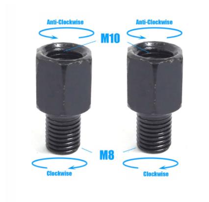 Paar Zwarte Motorfiets Spiegel Adapters M10 10Mm M8 8Mm Achteruitkijkspiegel Spiegels Conversie Bolt Rechtsom Anti-Klok Rechts links Draad: Khaki