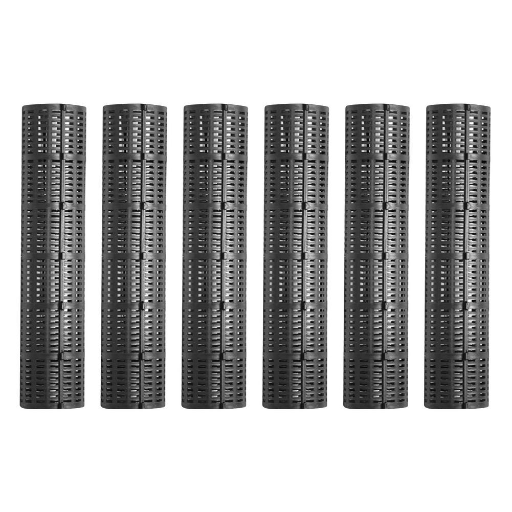 Dispositivo de protección inteligente para plantas y árboles, Protector de maletero de árbol escalable negro, Material de polipropileno resistente a los rayos UV, 50cm, 3/6 piezas: 6pcs