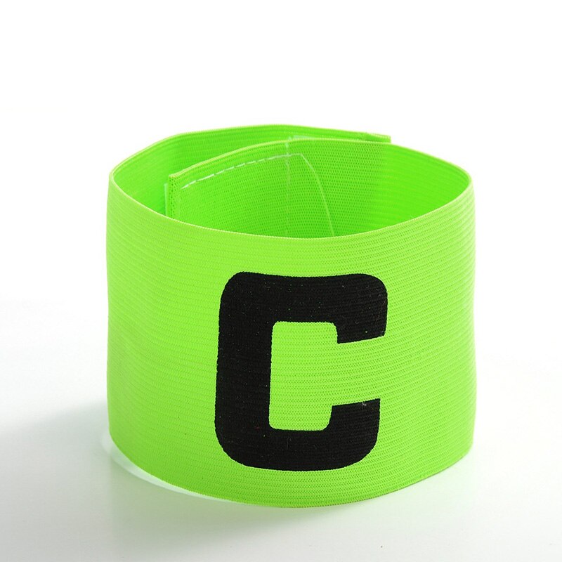 1 piece professional football captain armband football competition arm elastic band captain arm band leader sports stick cord: 1 pc green