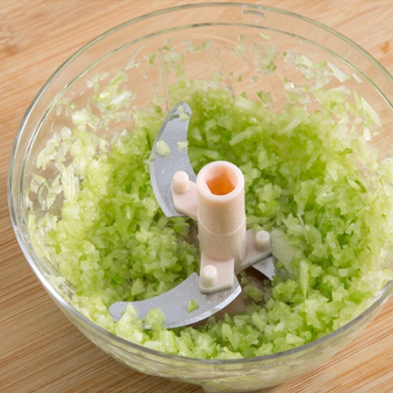 Mini hachoir à aliments manuel, petit robot culinaire à main, hachoir à 3 lames, presse pour l&#39;ail, les fruits et la viande, directe