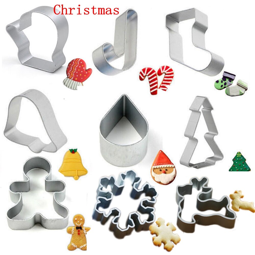 Familie bakken diverse soorten modelleren optionele mini koekjes aluminium uitstekers kerst halloween koekjesvorm