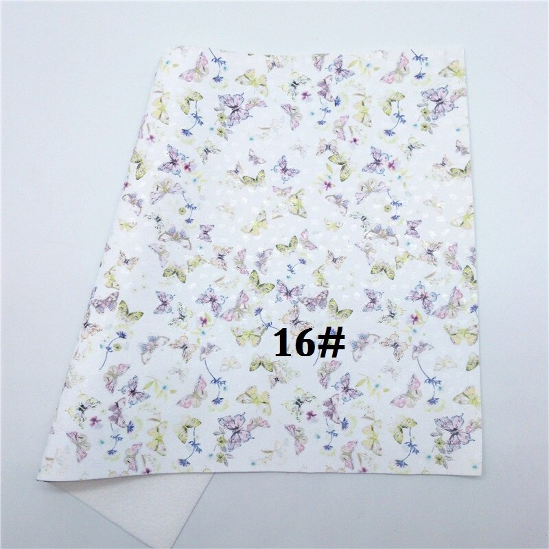 Glitterwishcome 21X29CM A4 Size Vinyl Voor Bogen Gedrukt Vlinder Lederen Fabirc Faux Lederen Lakens Voor Bows, GM3028A: 16