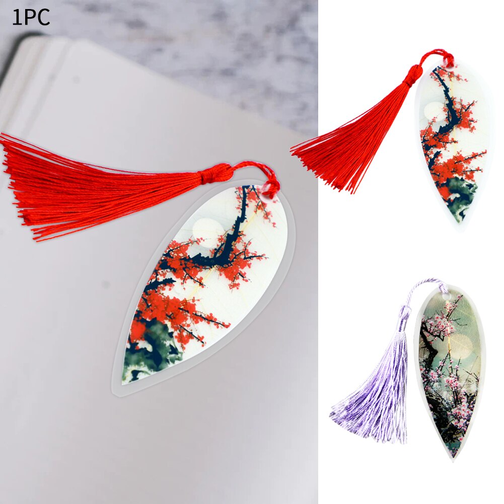 Handmade Student DIY Craft Mini Wedding For Reader Office School Party Decor Tassel Bookmark Leaves Vein Stationery Portable