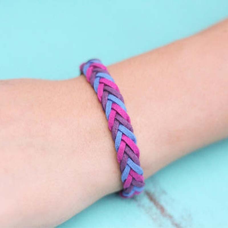 Pulsera de Color con bandera Bisexual LGBT, mide 6,5 pulgadas de largo, ajustable a cualquier tamaño de muñeca, lo que lo hace más pequeño o más grande