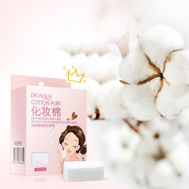 100 Stuks Van Katoen Pad In Doos Lange-Nietje Gekamd Katoen Makeup Remover Katoen