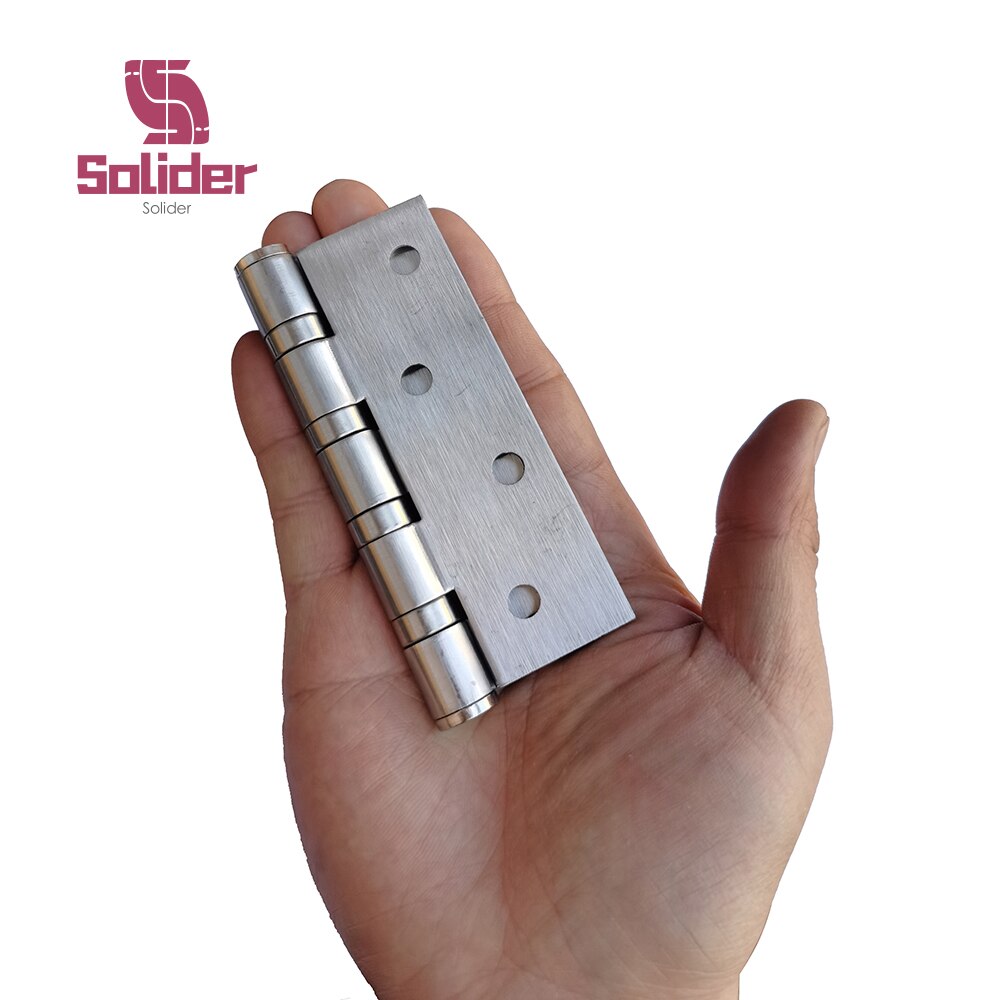 2Pcs 4*3*3 Inch Stainless Steel Mute Flat Hinge Loose-leaf Doors Windows Hinge