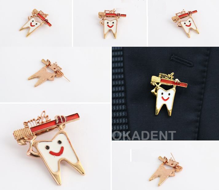 Insignia Dental simle, de clínica Dental, forma de diente de Metal, broche con de Molar, insignia de dentista, higiénico, accesorios de Adorno