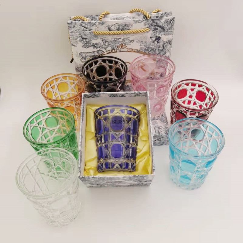 Whiskey Glass Lattice Cup Luxury Set Box Glass Cup Bar Wine Set Restaurant High-end Packaging Bar Cup