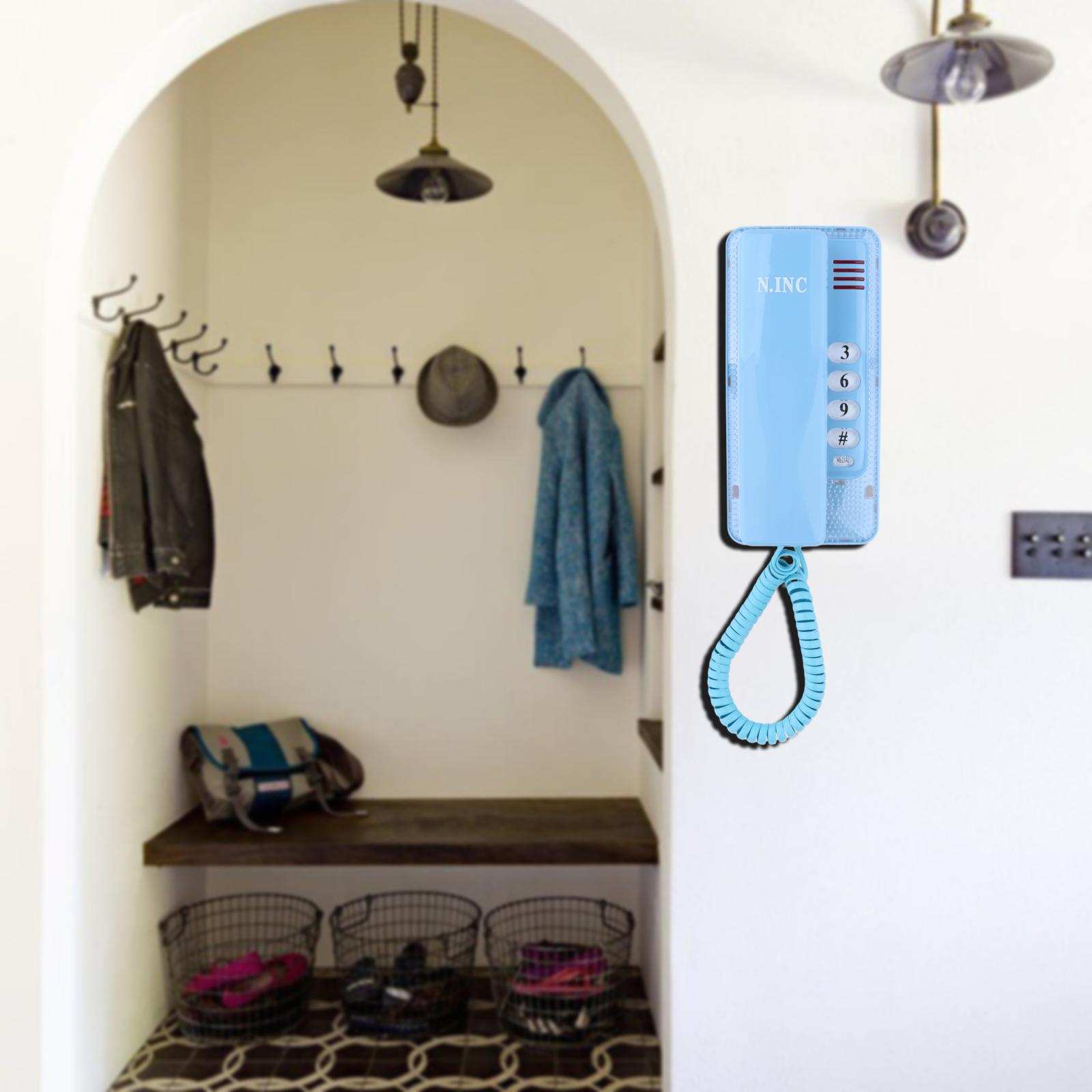 Mini Wall Phone Corded Desk Pause Call Back Reset Mounted Simplicity Wall Mountable Landline Telephone for Home School