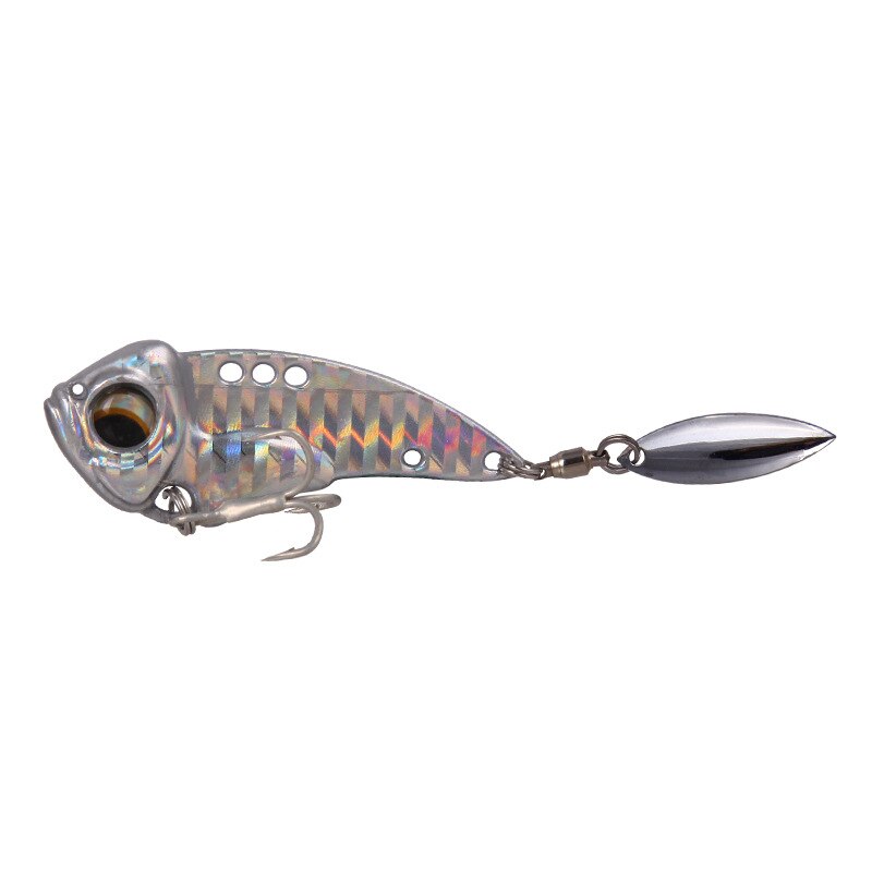 Metal Vib Blade Glow Lure 55mm 12.5g Sinking Vibration Tail Spinner Baits Vibe for Bass Pike Perch Fishing Fishing Lures: Laser silver