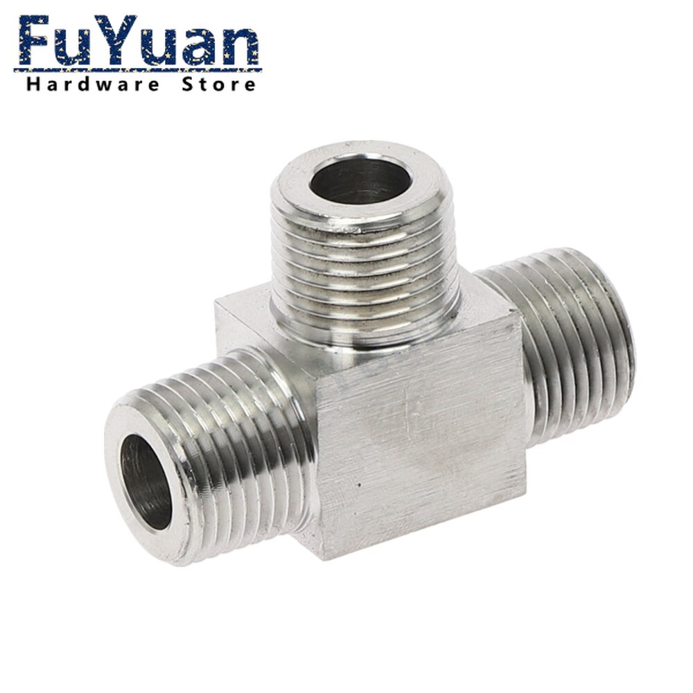 1pc T Type conversion high pressure Fittings 1/4" 3/8" 1/2" 3/4" Male Tee 3 Way Pipe Fitting SS304 Stainless Steel Water Gas Oil