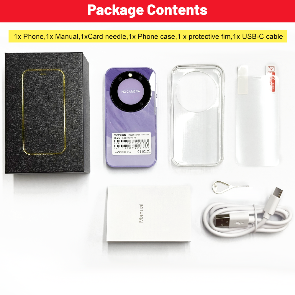 Estreia mundial SOYES F8 Pro Max Mini Android8.1 Smartphone 3,0 polegadas 2000mAh Face ID Dual SIM Standby Play Store 3G
